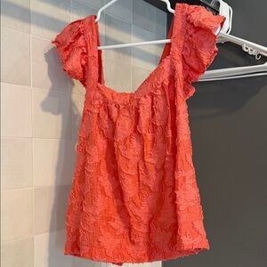 Anthropologie Coral Textured Tank Top